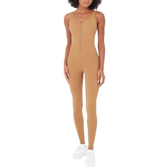 New Gigi C Merit Jumpsuit Camel Brown Snakeskin L - Picture 1 of 5